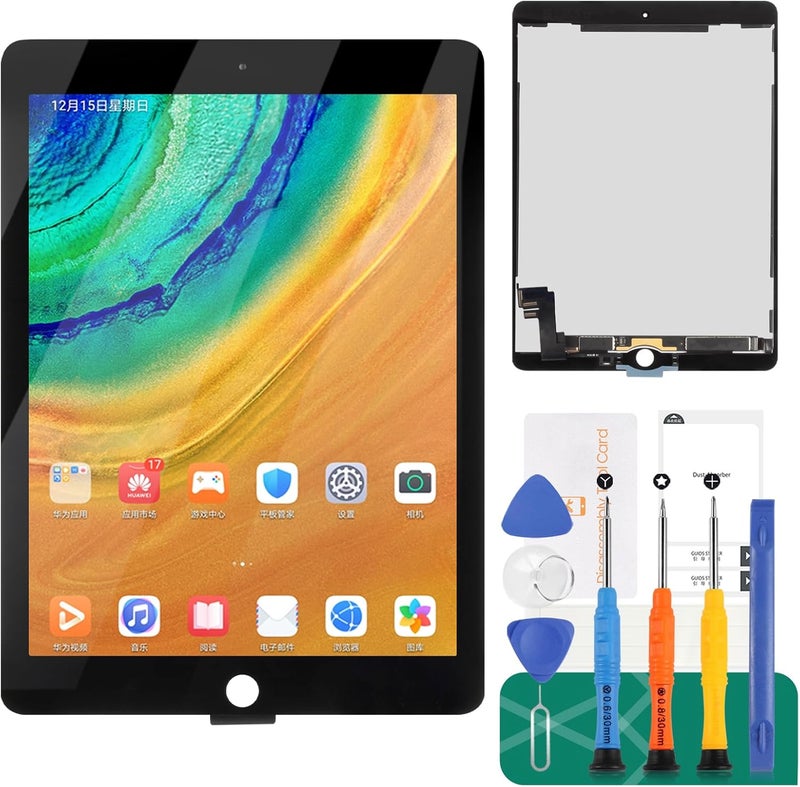 SRJTEK for iPad Air 2 2014 LCD Screen for iPad Air 2 Screen Replacement Air 2nd Gen LCD Display A1566 Touch Digitizer Assembly A1567 Repair Parts Kit(Black,No Home Button) - Image 1